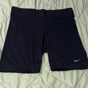 Nike Black Compression Bike Shorts with Embroidered White Swoosh